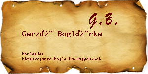 Garzó Boglárka névjegykártya